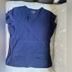 Med Couture Navy Short Sleeve Top